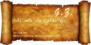 Gömöry Zalán névjegykártya